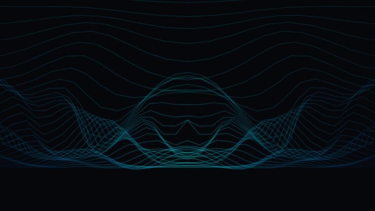 Abstract Digital Waveform Animation on Dark Background