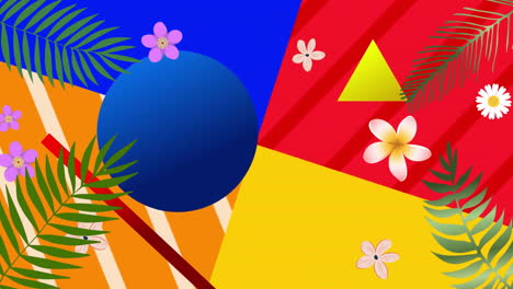 animation of plants and flowers on colourful background