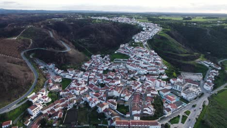 odeceixe village overlook, aljezur, portugal - aerial top view