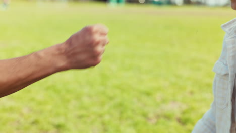 fist bump, greeting of father and child for love