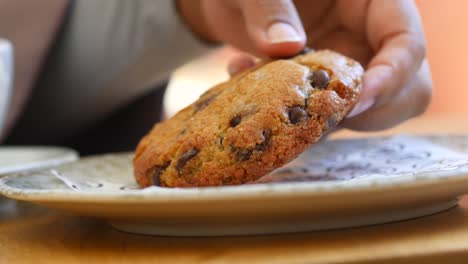 chocolate chip cookie and coffee