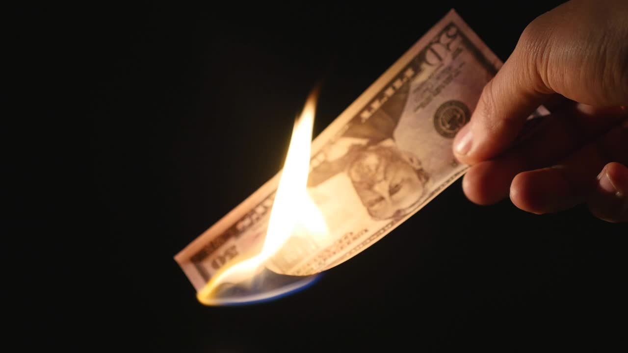 Burning five hundred dollars
