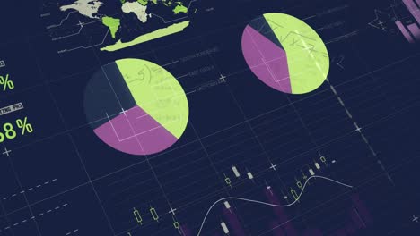 Animación-De-Ecuaciones-Matemáticas-Sobre-Procesamiento-De-Datos-Estadísticos-Sobre-Fondo-Azul