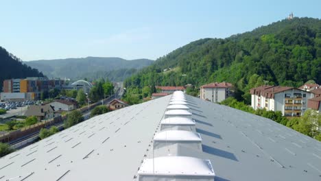 big sports hall rooftop insulated with temperature isolation panels with roof lightning plastic domes