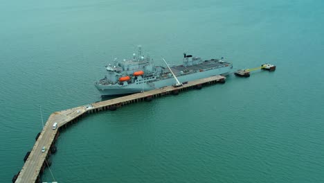 rfa argus royal navy ship on portland harbour port off coast of dorset, england