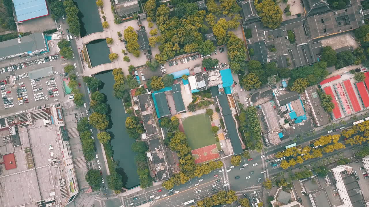 중국 소주의 4k 운하와 정원