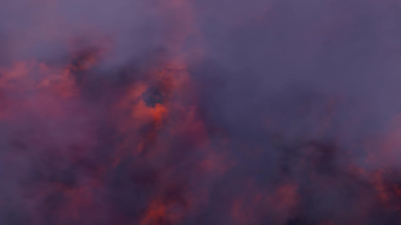 volando por encima de las nubes rojas cinematográficas bucle de fondo de movimiento