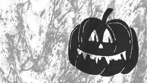 Animation-of-halloween-jack-o-lantern-on-moving-grey-background