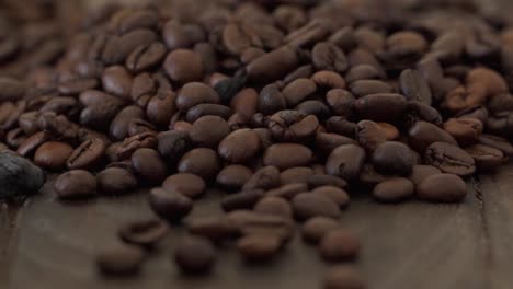 coffee beans close-up. tilt up camera.