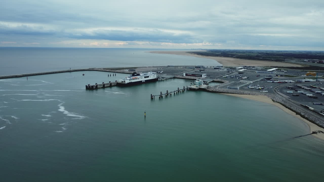 Ferry at a Coastal Port