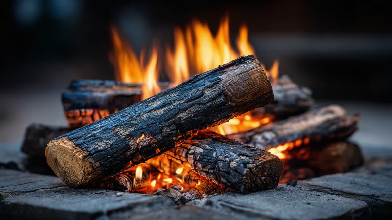 A Warm and Inviting Campfire Glows Brightly as Logs Crackle and Flames Dance, Creating a Cozy Atmosphere for Gathering and Storytelling Under the Stars