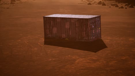 contenedor de envío abandonado en el desierto