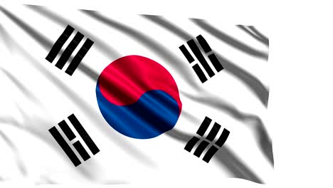 bandera de corea del sur (en bucle, canal alfa)