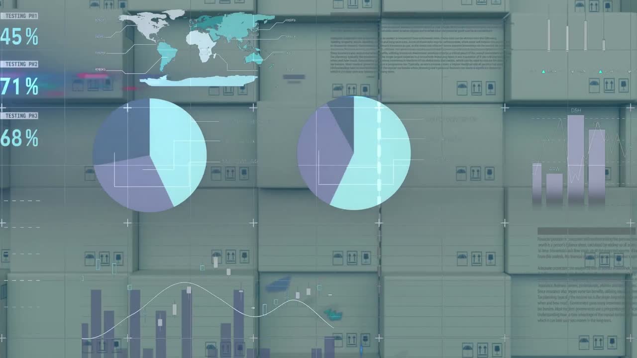 paquetes apilados con procesamiento de datos