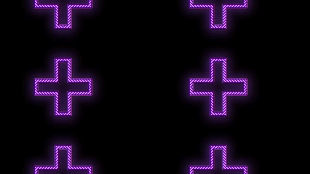 펄싱 네온 퍼플 빛 5와 모양 패턴을 교차