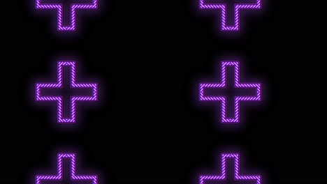 patrón de forma de cruces con luz púrpura de neón pulsante 5