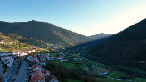 unique mountain village of manteigas at sunrise in serra da estrela