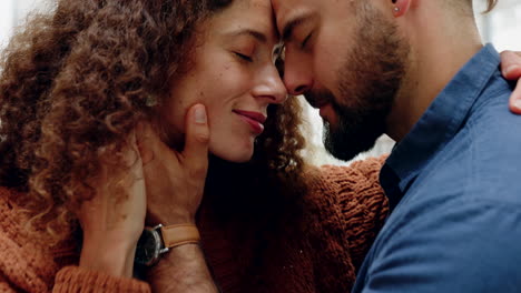 love, couple and happy man and woman hugging