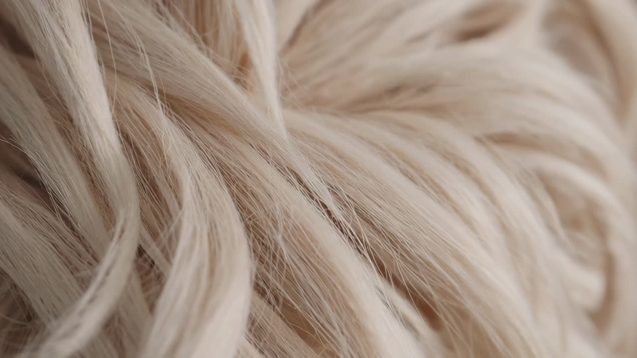 Close up of blonde wavy hair