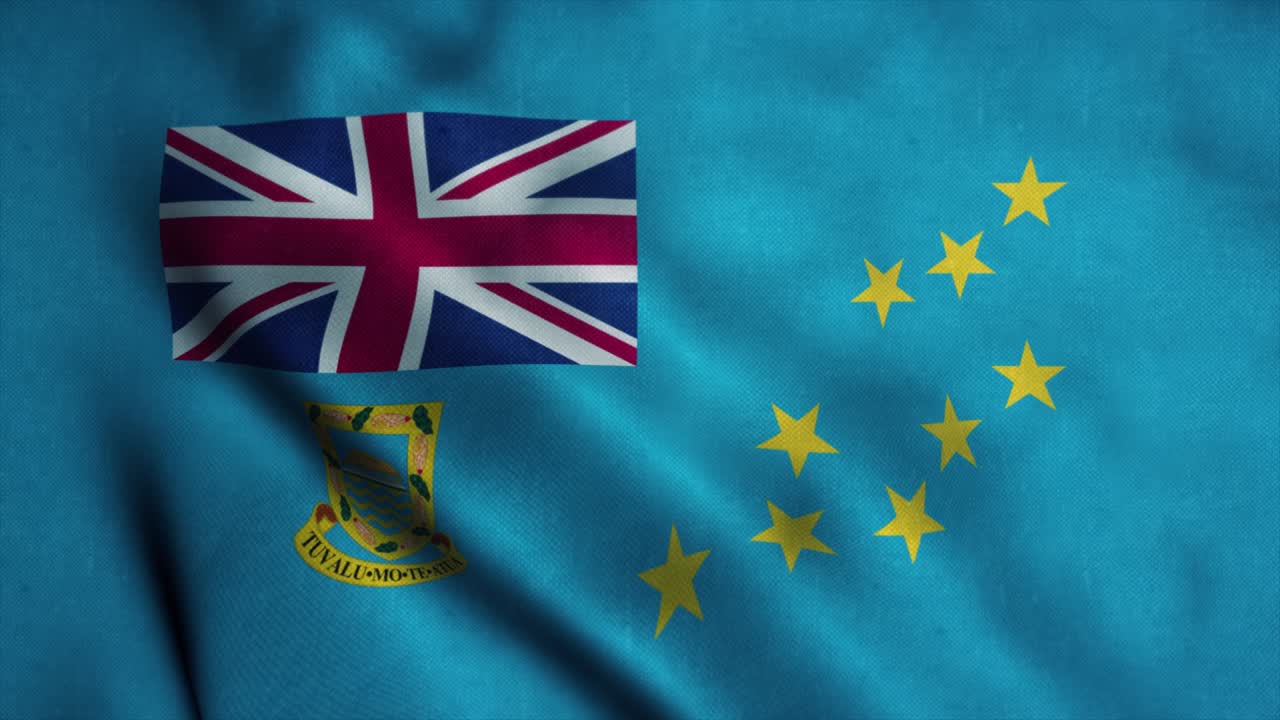 투발루의 국기가 바람에 흔들리는 모습 투발루 국기 (sign of tuvalu seamless loop animation)