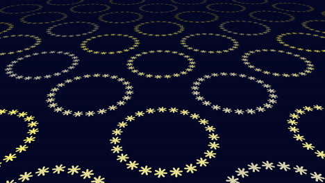 golden circle pattern on dark background