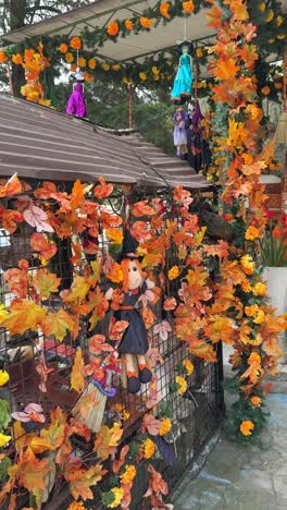 mexican cemetery transformed with festive fall decorations for día de muertos