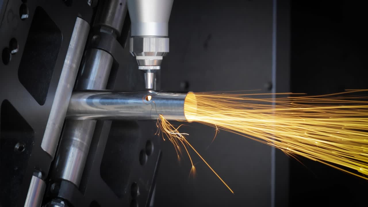 taglio laser e a gas del metallo, tecnologia industriale moderna.