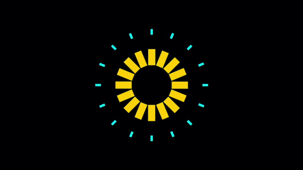 Animation colorful geometric shape isolate on black background.