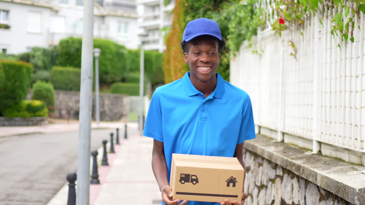 Delivery person with package