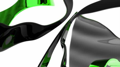 abstract 3d geometric shapes in black and green