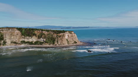 tranquil scenery at maketu beach in north island, new zealand - aerial drone shot