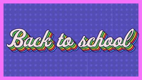 Animation-Von-Back-to-School-Text-über-Interferenzen-Auf-Blauem-Hintergrund