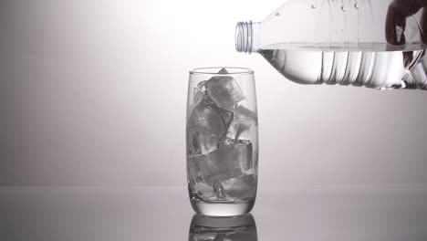 pouring water with ice