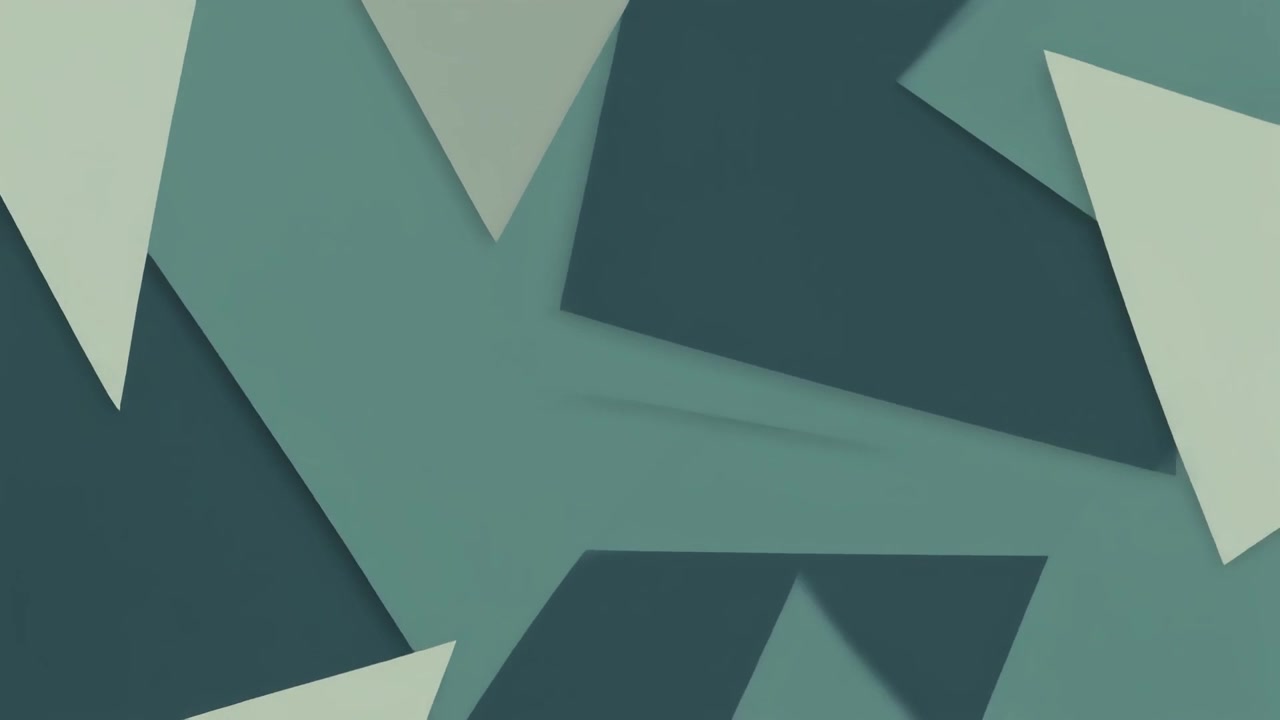Abstract Motion Background with Shifting Geometric Shapes in Green Tones