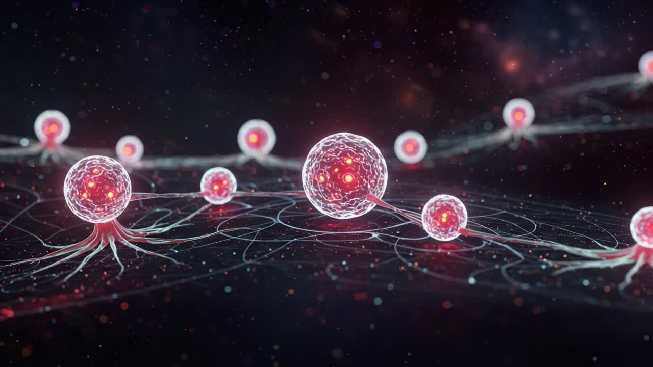 A Stunning Visualization of Interconnected Atomic Structures Highlighting the Dynamic Relationships Between Particles in a Mesmerizing Cosmic Environment