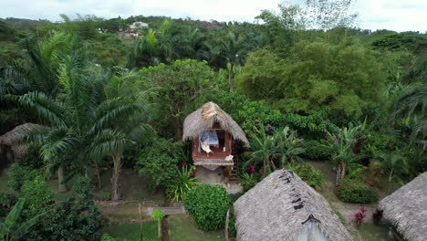 mujer sentada en una hamaca en un eco-lodge