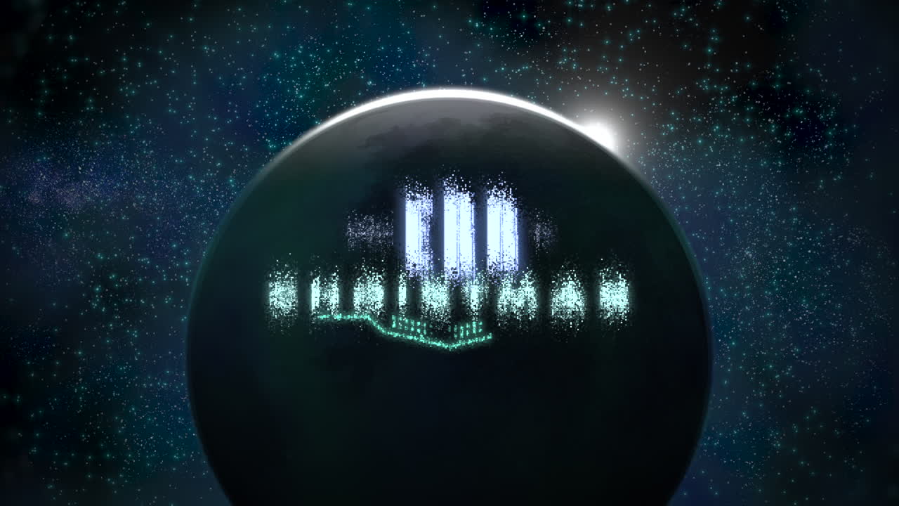 feliz navidad con gran planeta y estrellas en galaxia negra