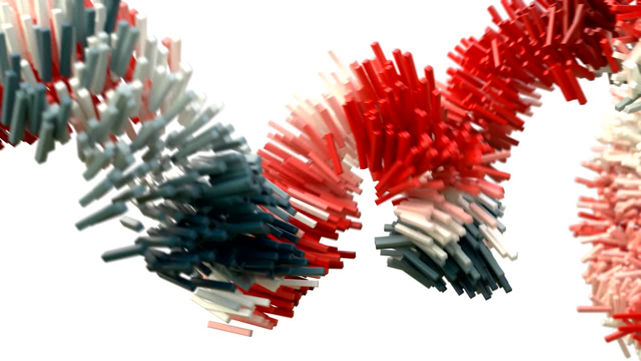 animación 3d que representa bloques de datos que fluyen en una red.