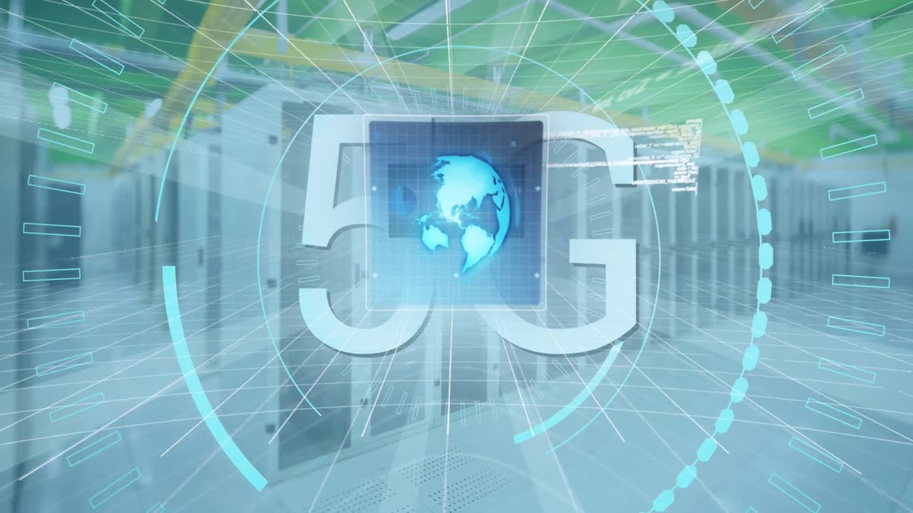 animazione del globo e elaborazione di dati finanziari su griglia