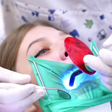 female patient at dental clinic office