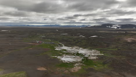 hveravellir geothermal area small nature reserve and tourist centre aerial shot