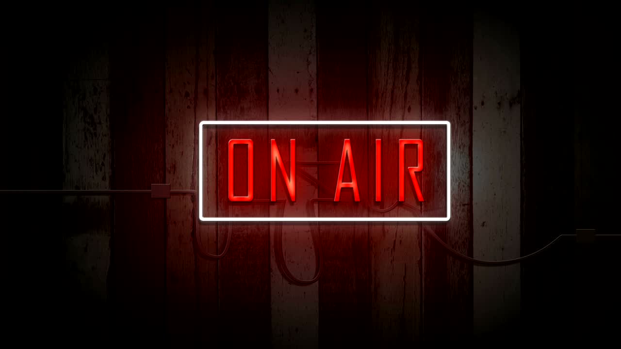 en señales de aire luces de neón en pared de madera vintage