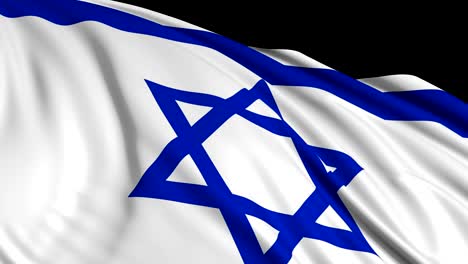 la bandera israelí en cámara lenta. la bandera se desarrolla suavemente en el viento
