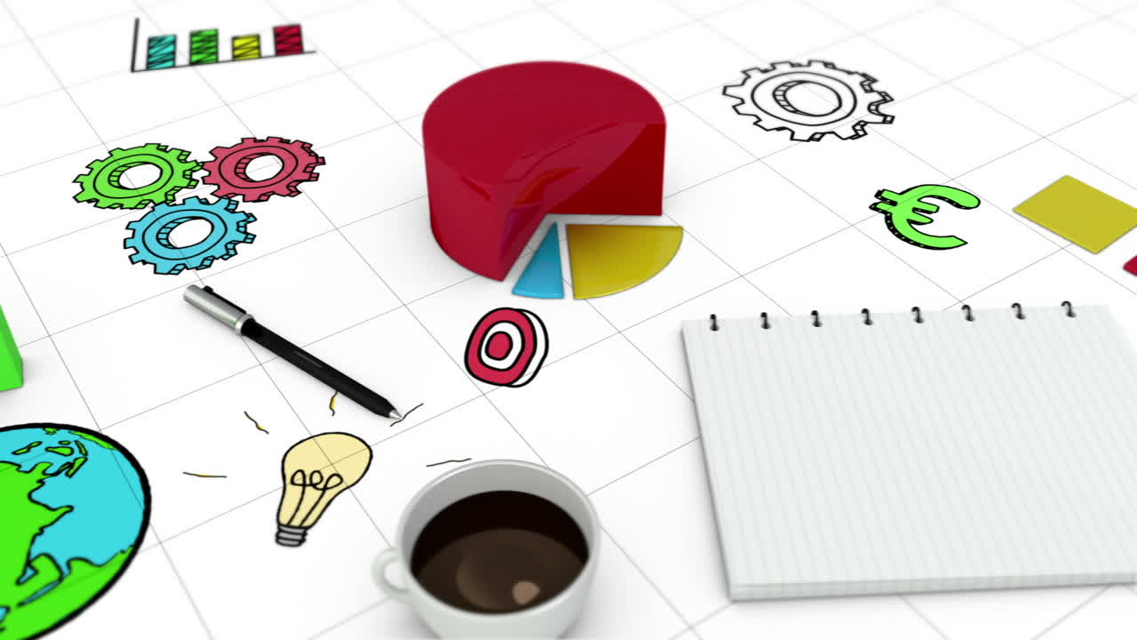 animación digital de gráficos y cuadernos