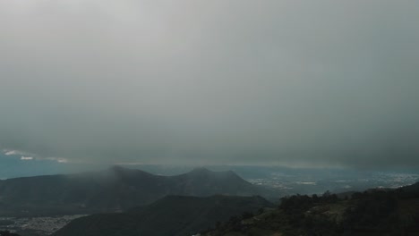 Drone-aerial-high-over-the-mountains-during-cloudy-misty-day-in-Central-america