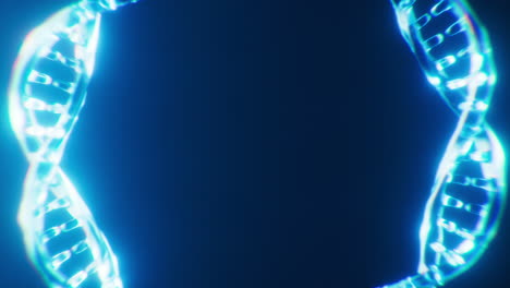 adn con efecto de luz de neón oscuro, renderización en 3d.