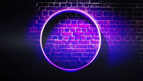 glowing blue neon lights on wall in 80s style