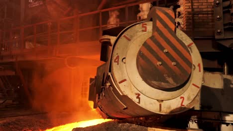 steel mill molten metal pouring