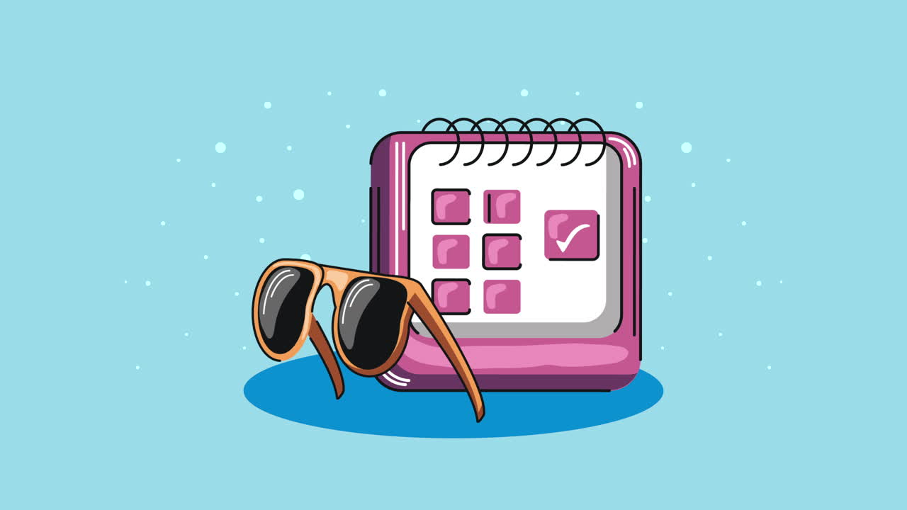 Calendar and Sunglasses Illustration