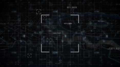 animation of data processing over shapes